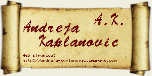 Andreja Kaplanović vizit kartica